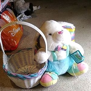 Easter basket and plush rabbit NWT